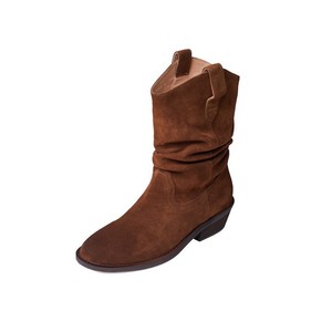 Botines Retro Nuevos de Otoño-Invierno, de Cuero Genuino, Estilo Vaquero, Altos hasta la Rodilla, con Punta Reforzada de Acero, Impermeables - Product Image 5