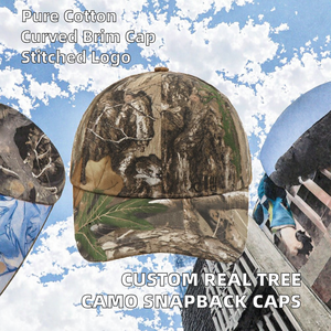 Casquette de baseball camouflage Real Tree à visière incurvée, ajustable, pour adulte, en polyester, imprimé numérique, promotionnelle - Product Image 2