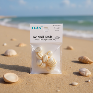 Cuentas de Concha Ilan de 16-18 mm, Color Natural con Borde Dorado, para Manualidades, 6 Piezas - Product Image 2