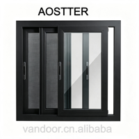 Fenêtre coulissante en alliage d'aluminium sur mesure, isolation thermique, verre trempé double vitrage résistant aux ouragans pour hôtel résidentiel