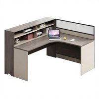 Ensemble de bureaux commerciaux en bois 4 ou 6 places avec chaises, postes de travail en forme de barre, amovibles, à combinaison libre, style minimaliste
