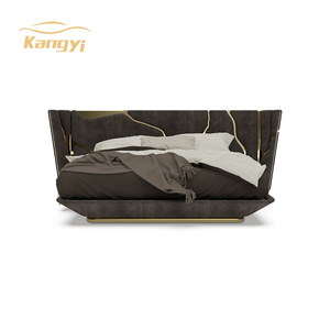 Luxury Leather Bed Stand Villa Designer Bedroom Side Home Irregular <strong>Stool</strong> Master Bedroom Creativity <strong>Bedside</strong> <strong>Table</strong> - Product Image 2
