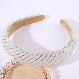 All'ingrosso Fascia per capelli con diamanti di lusso alla moda accessori per capelli da donna con perline barocche con strass imbottito - Product Image 2
