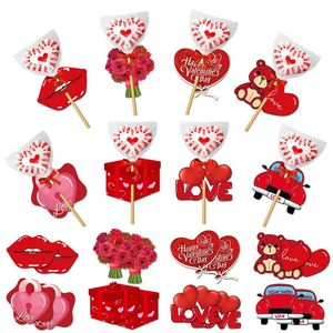 Nouveaux décorations de sucettes en forme de cœur pour la Saint-Valentin pour la décoration de fête - Product Image 5