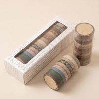 Ruban Washi Décoratif Personnalisé Thème Forêt Scandinave Vintage pour Journal, Scrapbooking et DIY