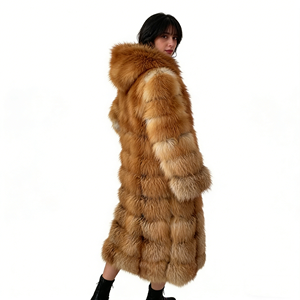 <span class=keywords><strong>Cappotto</strong></span> Lungo da Donna <span class=keywords><strong>in</strong></span> Vera <span class=keywords><strong>Pelliccia</strong></span> di Volpe Rossa, Casual, <span class=keywords><strong>con</strong></span> <span class=keywords><strong>Cappuccio</strong></span> e Traspirante, per l'Inverno - Product Image 5