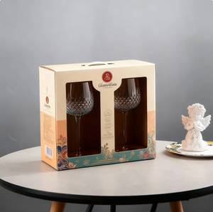 Màu hồng màu xanh kim cương phun màu màu óng ánh ly rượu vang đặt hộp quà tặng cho doanh nghiệp và họp mặt gia đình hàng ngày - Product Image 6