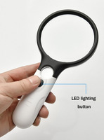 Magnifier with LED Light Handheld Magnifying Glass 3 LED Lamp Magnifying Glass for Elderly People for Reading