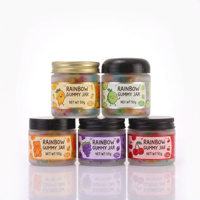 Pot de stockage en verre transparent de 60 ml (2 oz) à parois droites avec couvercles en plastique/aluminium/phénolique pour bonbons et capsules de reconstitution