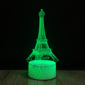 Lampu Malam <span class=keywords><strong>3D</strong></span> Lampu Meja Ilusi Menara <span class=keywords><strong>Eiffel</strong></span> Lampu USB Lampu Malam Rumah Pintar Lampu Berubah 7 Warna - Product Image 1