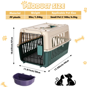 Cage de transport pour animaux de compagnie, chien, chat, en plastique, grande taille, approuvée par les compagnies aériennes, avec roulettes, livraison rapide, en vente - Product Image 4