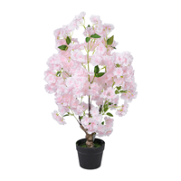 Arbre artificiel réaliste de fleurs de cerisier rose clair, 90 cm (3 pieds), pour décoration intérieure, bureau, maison, mariage, plante en soie