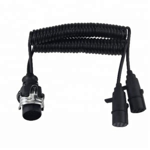 Câble spiralé 15P/24V et 2x7 broches/24V Adaptateur de câble électrique pour connecter les tracteurs aux remorques - Product Image 4