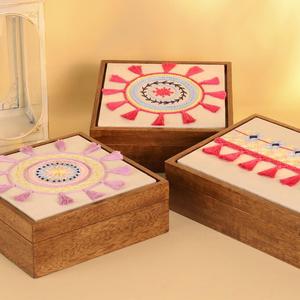 Caja de Regalo de Lujo para Dulces, Chocolates, Frutas Secas y Pasteles, con Diseño de Huevo de <span class=keywords><strong>Pascua</strong></span>, para Bodas, Ramadán Mubarak, con Bordado de Lino - Product Image 5