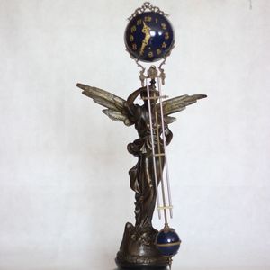 Reloj Mecánico de Mesa/Estante de Estilo Americano del Siglo XVII, Modelo <span class=keywords><strong>Gloria</strong></span>, con Péndulo de Bola Azul Cobalto de 8 Días - Product Image 6