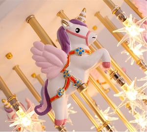 Lampe princesse Pegasus en verre rose, chandelier et luminaire suspendu, <span class=keywords><strong>maison</strong></span> <span class=keywords><strong>de</strong></span> poupée, pour enfant, livraison gratuite - Product Image 6