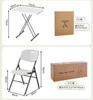 Mesa Plegable Portátil con Juego de Sillas para Catering al Aire Libre, Campamentos, Ferias Comerciales y Mercados - Diseño Duradero y Ecológico