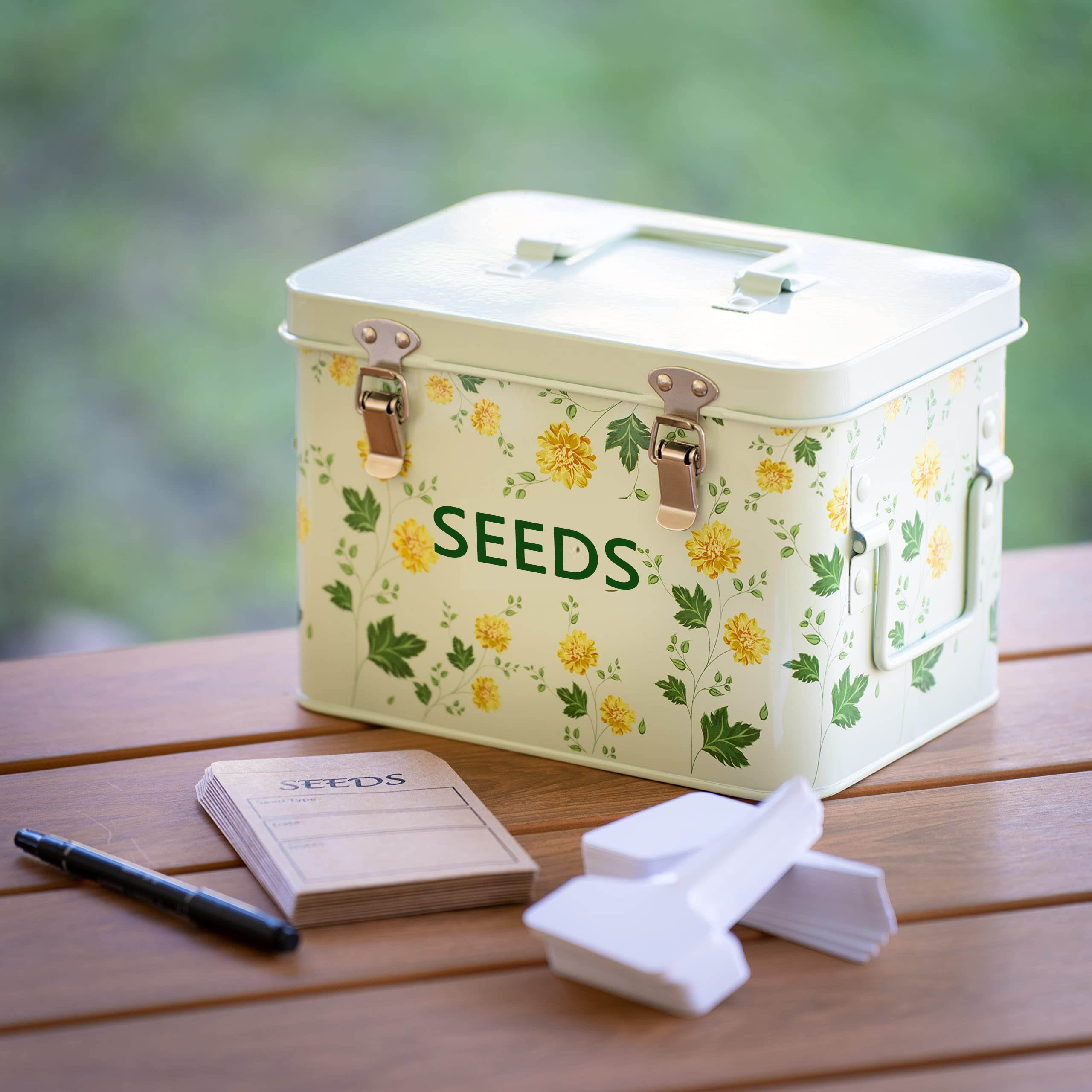 Custom Metal Seed Storage Box - Durable, Non-Toxic Garden Seed Packet  Organizer for Plants & Flowers, Perfect for Home & Garden.