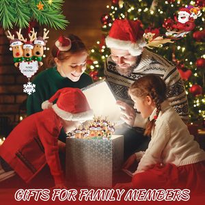 Ornement de Noël personnalisé en forme de cœur renne 2025 – Pendentif suspendu en résine personnalisable Élan/Cerf avec nom de famille pour sapin de Noël - Product Image 5