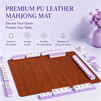 Tapis de jeu de mahjong en cuir de qualité supérieure, logo personnalisé, dos antidérapant, tapis en PU hydrofuge pour le mahjong américain