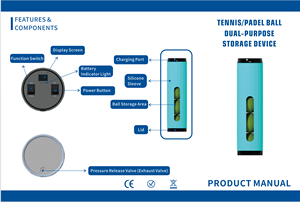Réservoir de pression pour balles de <span class=keywords><strong>padel</strong></span> entièrement automatique, réglable à 20 psi, pour maintenir la pression des balles de <span class=keywords><strong>padel</strong></span>, produits de <span class=keywords><strong>padel</strong></span> - Product Image 6