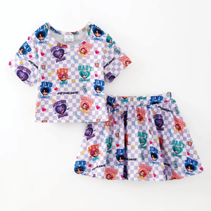 Set <span class=keywords><strong>di</strong></span> abiti a maniche corte da ragazza con stampa <span class=keywords><strong>di</strong></span> cartoni animati personalizzati Set <span class=keywords><strong>di</strong></span> <span class=keywords><strong>abbigliamento</strong></span> con stampa <span class=keywords><strong>di</strong></span> personaggi cinematografici per ragazze personalizzabili - Product Image 5