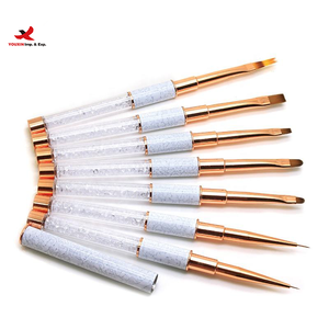 Juego de Pinceles de Uñas de Nailon con Mango de Diamante y Logotipo Personalizado, Pincel Ovalado Plano para Delineado de Uñas, Pincel para Pintar Líneas de Gel UV - Product Image 2