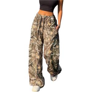 Pantalones Cargo de Camuflaje Personalizados para Mujer, con Cordón Ajustable, Cintura Elástica, Pierna Ancha, Estilo Holgado, Ropa Urbana - Product Image 5