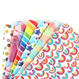 Rolo de papel para embrulho personalizado, folhas de papel de embrulho de desenho animado colorido