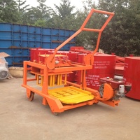 Machine à fabriquer des blocs de béton creux et pleins portative QM4-45 avec moteur diesel 8,5 CV, boîte de vitesses et roulement