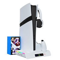 Station de charge double en plastique RGB pour P5/P5 Slim/P5 Pro avec ventilateur de refroidissement à 3 niveaux et 3 ports USB avec contrôleur P5