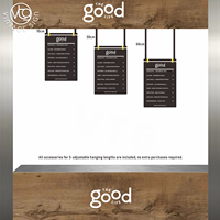 Ensemble de 2 panneaux de menu magnétiques suspendus, construction entièrement métallique, fixation murale, bandes de lettres interchangeables pour café, boulangerie