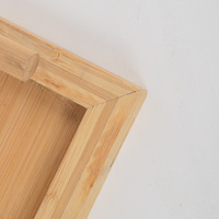 Plateau rectangulaire en bambou, style nordique, pour table basse de salon, organisateur de tasses et verres, présentoir à fruits avec poignée