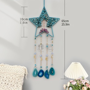 2025 nouvelle <span class=keywords><strong>pierre</strong></span> de cristal d'agate naturelle capteur de rêves haut de gamme arbre vie carillon éolien suspendu décoration <span class=keywords><strong>pierre</strong></span> précieuse pour chambre luxueuse - Product Image 2