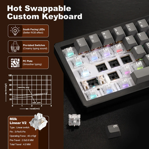 Yunzii Al68 Không Dây Bàn Phím Cơ Khí 68 Phím Gasket Hot Swappable RGB Backlit Nhôm Trường Hợp Bluetooth 2.4G Bàn Phím Chơi Game - Product Image 4