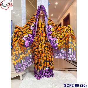 LISAMI Nouvelle Collection – Ensemble Deux Pièces Grande Taille en Rayonne et Coton Imprimé Fleurs avec Foulard pour Femmes Africaines – Nouvelle Grande Taille en Polyester - Product Image 5