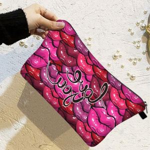 Cadeaux de la Saint-Valentin avec logo personnalisé, petite trousse de maquillage, organiseur de cosmétiques pour femmes, pochette à fermeture éclair - Product Image 4