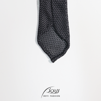 100% Seide Grenadine Garza Fina Webart Luxuriöser Umweltfreundlicher 7-fach Handgerollter Dunkelgrauer Krawatte für Herren Hochzeit Formelle Anlässe