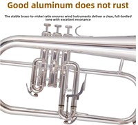 XS-025C XINSEN Brass Down Bb Tune Fuluger Beginner Silver Plated 3 Piston Valves Soprano Trumpet