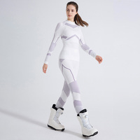 2 pièces combinaison de Ski pour femmes séchage rapide respirant chaud Compression vêtements de sport collants motif rayé vêtements d'alpinisme en plein air
