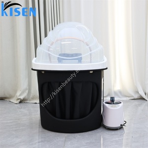 Bac à shampoing Kisen durable pour salon de coiffure avec raccordement aux tuyaux, modèle de machine à laver les cheveux avec luminothérapie et circulation d'eau - Product Image 3