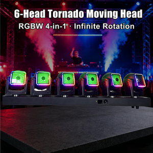 ไฟหัวขยับ LED 6x60W RGBW 4in1 DMX512 พร้อมเอฟเฟกต์ทอร์นาโด สำหรับดีเจ ดิสโก้ ไนท์คลับ บาร์ ปาร์ตี้ รับผลิตตามสั่ง ขายส่งจากโรงงาน - Product Image 2