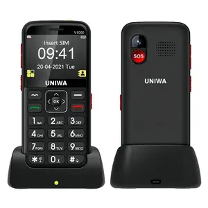 Teclado para celular 4g versão UE UNIWA V1000 Bateria grande com botão grande aprovado pela CE SOS chamada de emergência doca de carregamento especial