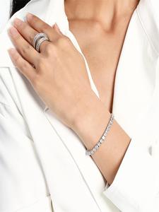 Gioielli alla Moda, Bracciali Geometrici Trendy in Ottone Placcato Platino con Zirconi Lucidi, Stile Hip Hop, 2mm-6mm, per Donne e Uomini - Product Image 3