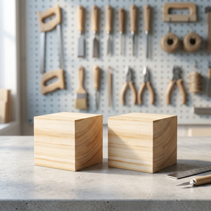 Polished Natural <b>Wooden</b> Cubes Square <b>Blocks</b> Reusable for Home & Holiday Decoration Arts and Crafts DIY Projects Model - Product Image 3