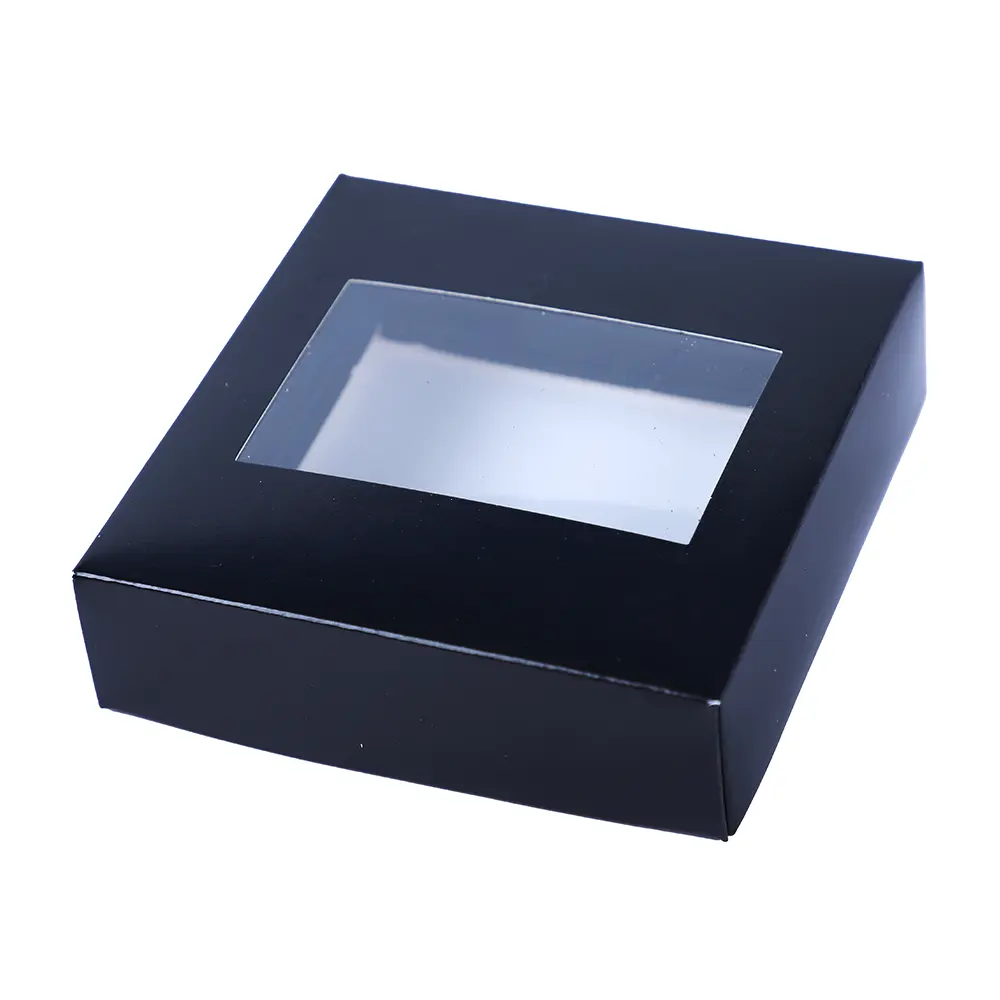 Individual Customized Pastry Box Supplier With Handle Window Black Clear Pastry Box