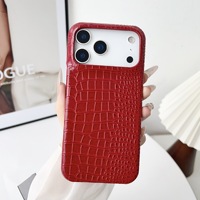 Étui de protection rigide en cuir PU effet crocodile de luxe pour iPhone 17 16 15 14 13 12 11 Pro Max