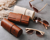 Étui à lunettes en cuir blanc personnalisé de qualité supérieure avec logo unique, étui à lunettes de soleil personnalisé avec logo, emballage pour lunettes