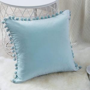 New Living Series <strong>Blue</strong> Color Velvet Fabric Decorative Throw Pillow Case <strong>Cushion</strong> <strong>Cover</strong> - Product Image 2