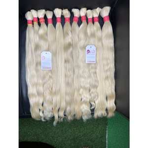 Extensions de cheveux Remy blondes 613 de qualité supérieure, lisses et ondulées, cheveux humains vierges indiens non traités, double trame machine, toutes - Product Image 1